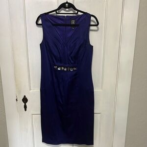 Jax Royal Blue Midi Dress with Jewel Detail